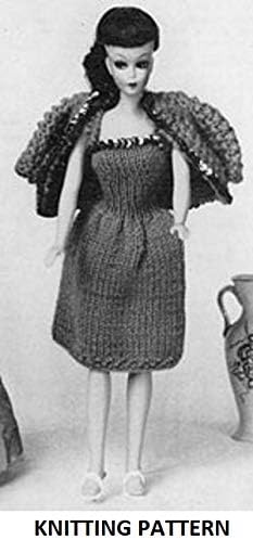 Vintage Knitting Pattern 772, Dolls Clothes, Evening Gown (jacket not included)