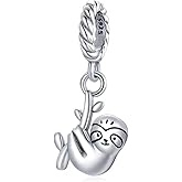 Qings Tiny Sloth Bead for Jewelry Making 925 Sterling Silver Lovely Animal Bead for Bracelet Necklace as Birthday Gift for Women Moms