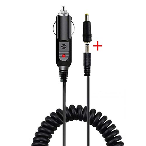 DC 5.5 x 2.1mm/4.0mm x1.7mm Car Charger Connector Cord 12V- 24V Cigarette Lighter Power Supply Adapter Charger Cable for Car Truck Bus Van Boat - Black