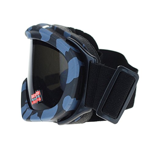 Ski Snowboard Goggles Anti Fog Shatter Proof Gray Lens Camo Print Gray Blue