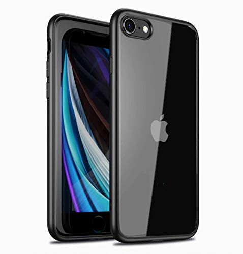 Bounceback Transparent Clear Shock Proof Back Cover Case for Apple iPhone SE 2020 / iPhone 7 / iPhone 8 - Charcoal Black