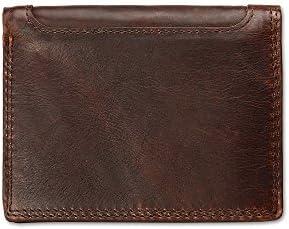 COOLCT Men's Ultra Slim Size Cow Leather Wallet present Bi fold Wallet Bo fold Wallet