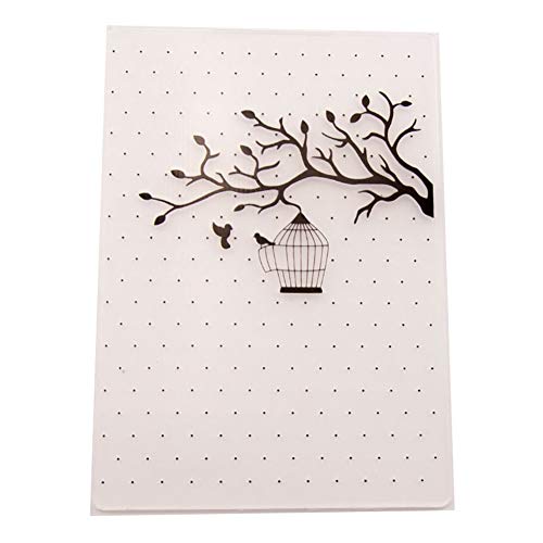 2pcs Plastic Embossing Folders DIY Paper Decor Template Background Decorative Tools for Card Making 4.35.9 inch Around (Branch Flower)