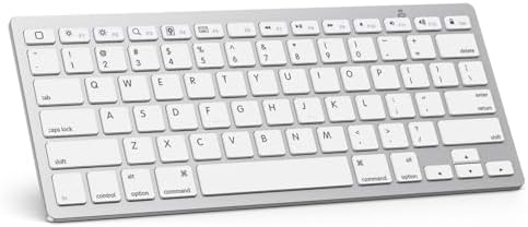 OMOTON Bluetooth Keyboard Compatible with iPad 10th Generation, iPad 10.2 (9th/8th/7th), iPad Pro 13/12.9/11 inch, iPad Air/Mini and More iOS Devices, White