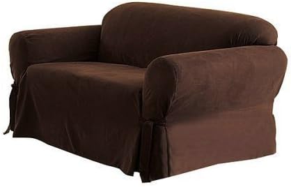 Amazon Com Grand Linen Micro Suede Solid Chocolate Brown Sofa