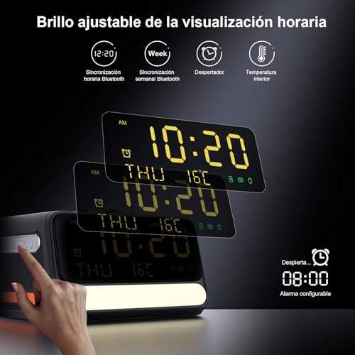 Soporter Cargador Inalámbrico 7 en 1 con Reloj y Luz Nocturna, Estación de Carga Rápida 33W para iPhone 17/16/15/14/13/12, Apple Watch, AirPods y Samsung S26 S25 Ultra Watch