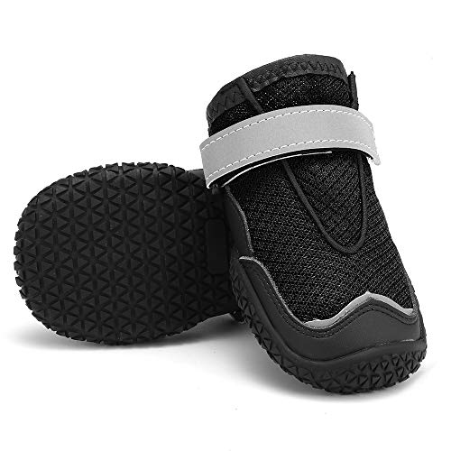 Dog Outdoor Shoes Breathable Running Shoes with Reflective Strap and Anti-Slip Sole for Pet Boots (7#)