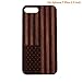szwisechip for iPhone 7, 8 Plus 5.5 inch USA Flag Natural Real Bamboo Wood Wooden and TPU Hard case Cover (5.5