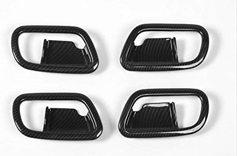FMtoppeak 4Colors Car Interior Accessaries Inner Door Handle Bowl Cover Trim ABS for Nissan Patrol 2017 (Carbon Fiber)