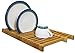 KitchenEdge Over The Sink Dish Drying Rack, Plate Pot Drainer for Kitchen Countertop, 100% Natural Bamboo