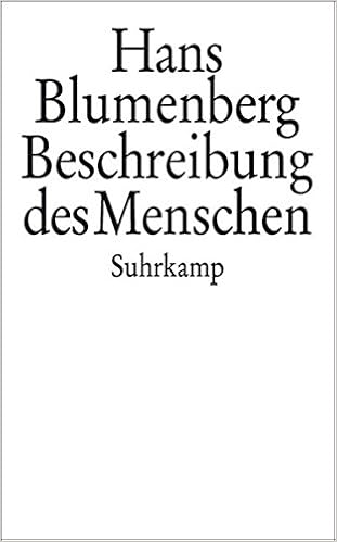 Beschreibung Des Menschen Amazon De Sommer Manfred Blumenberg Hans Bucher