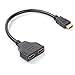 KOMEI 1080P HDMI Male To Dual HDMI Female 1 to 2 Way Splitter Cable Adapter Converter For HDTV DVD players PS3 PS4 and most LCD Projectors
