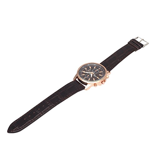 OWMEOT Watches, Black Geneva Fashion Women Diamond Analog Leather Quartz Wrist Watch Watches (Brown) - Thumbnail 2