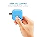 Lumsing Compact 2-Port Wall Charger with Foldable Power Adapter for iPhone iPad Samsung Galaxy Smartphones Tablets(Blue)