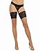 Dreamgirl Women's Cuban Heel Thigh-High Stockings with Back Seam, Nude/Black, One Size
