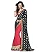 Shonaya Women`S Party Wear Georgette Printed Saree Sari (Red & Blue)