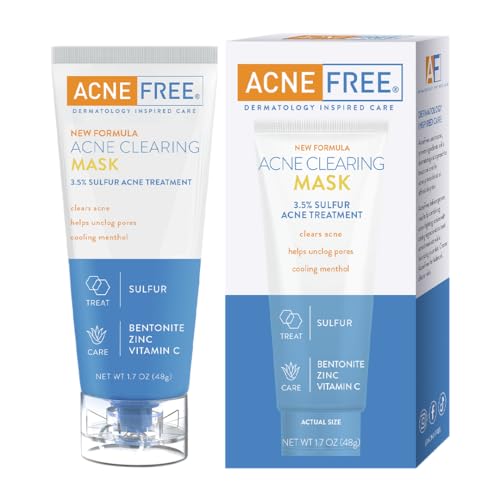 AcneFree Acne Clearing Mask, 3.5% Sulfur Acne Treatment, Absorbs Excess Oil and…