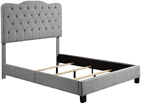 Millbury Home Elian Linen Upholstery Platform Bed, Grey, Full