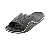 Vertico Slide-on Women's Shower and Poolside Sandal (7/8, Black)