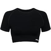 AUROLA Serpent Snake Seamless Workout T-Shirts for Women,Short Sleeve Crop Top Gym Yoga Athletic Shirts Tee