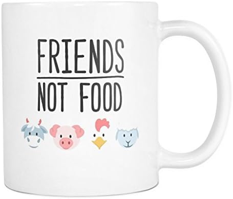 Friends Not Food | Animal Vegan Vegetarian White Coffee Mug 11 oz