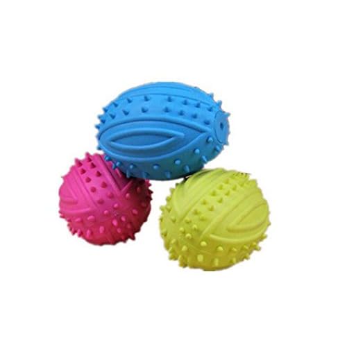 OUUD Crasy Shop Elastic Spike Dog Chew Toy Squeaky Rubber Ball for Dogs