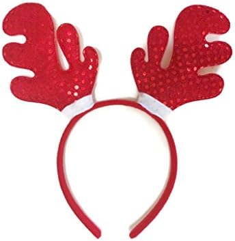 MeeTHan Christmas Headband Reindeer Antlers Clips Santa Claus Hats : H5