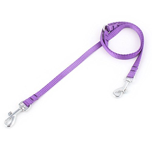 eDealMax Nylon Pet Dog Doppio manico Walking Piombo guinzagli Due trazione Corda Cintura Viola
