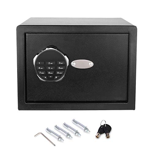 Electronic Security Safe Box Digital Safe-Electronic Steel Safe Keypad Lock Use Storage Money Jewelry Passports Valuables Gun Cash for Home & Business [US Stock] (Black, 13.8"9.8"9.8") - Thumbnail 6