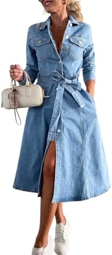 vince camuto denim shirt dress Vince Camuto Womens Frayed Edge Denim Dress, Medium, Blue