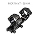 Team 15 Tactical 35MM Cantilever Offset Scope Mount Rings for Picatinny Rail - One Piece Aluminum, Black
