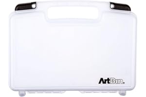ArtBin 6977AB 12 inch Quick View Deep Base Carrying Case, Portable Art & Craft Organizer with Handle, [1] Plastic Storage Case, Translucent