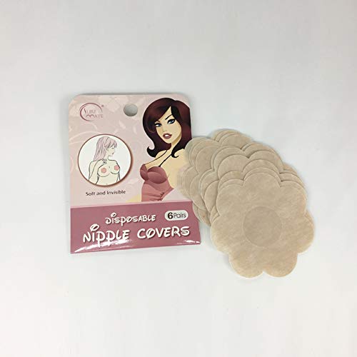 Nipple Covers Disposable Breast Pasties Adhesive Bra Petal for Women 6-Pair