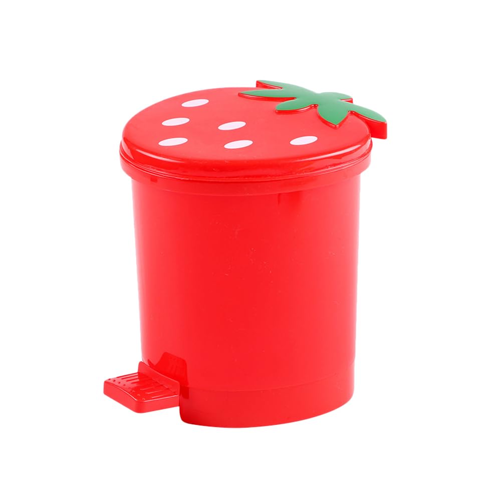 NUOBESTY Desktop Wastebasket Red Heart Shape Trash Bin for Kitchen Office Waste Container Storage Trash Can