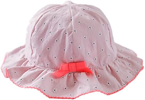 Baby Infant Toddler Girls Kids UPF 50+ Cotton Bucket Sun Hats with Flower (UV Sun Protective) #48