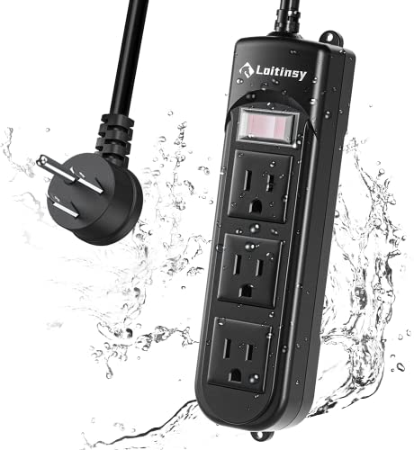 Loitinsy Weatherproof 3-Outlet Power Strip