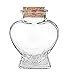 Luffy Nano Marimo Jar - Clear Heart Shaped Glass Bottle with Cork Stopper - Perfect for Aromatherapy Oils, Party Favors, Spices, Bath Bubbles and DIY Projects