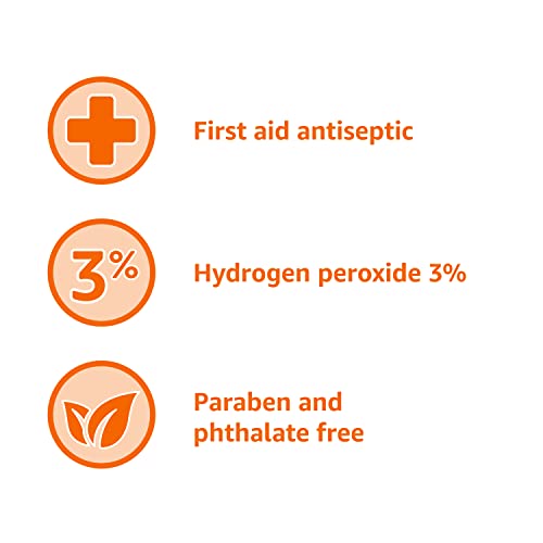 AMAZON BASICS HYDROGEN PEROXIDE TOPICAL SOLUTION USP, FIRST AID ANTISEPTIC FOR CUTS, SCRAPES AND WOUND DISINFECTION, 32 FL OZ, 1-PACK