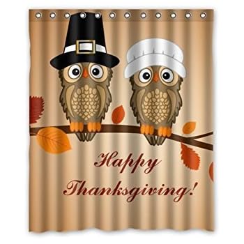 ZHANZZK Thanksgiving Day Waterproof Polyester Fabric Bath Shower Curtain 60 x 72 Inches