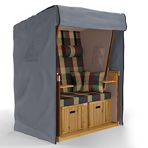SANZARO Strandkorb Schutzhülle winterfest 135 cm passend für 120 breit | RipStop-Technologie mit 600D Oxford Stoff…