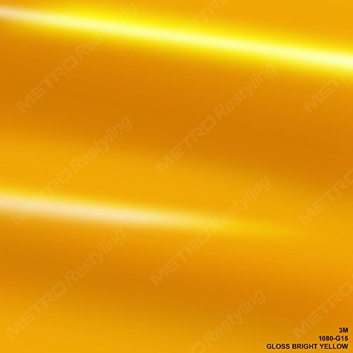3M 1080 G15 GLOSS BRIGHT YELLOW 3in x 5in (SAMPLE SIZE) Car Wrap Vinyl Film