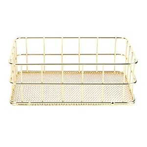 Ponacat Gouden Ijzeren Opbergmand Multifunctionele Draadgaas Desktop-Opslagorganizer Voor Thuis