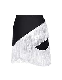 Chictry - Mini vestido de mujer con flecos y borlas para danza Tango Rumba