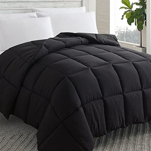Cosybay Down Alternative Comforter (Black, Twin) - All Season Soft Quilted Twin Size Bed Comforter - Duvet Insert with Corner Tabs - Winter Summer Warm Fluffy, 64x88 inches
