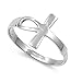 CloseoutWarehouse 925 Sterling Silver Protection from Harm Ankh Cross Ring Size 9