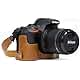 MegaGear Nikon D5600, D5500 Ever Ready Leather Camera Half Case and Strap, with Battery Access - Dark Brown - MG1171