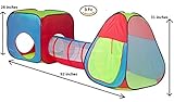 Kids Ball Pits - Tent Tunnel for Toddlers Play - Kid Tents Indoor Outdoor Tunnels Toys (3 Pc Set)
