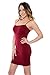 Seamless Cami Fitted Slip Dresses with Spaghetti Straps -Burgundy,One Size