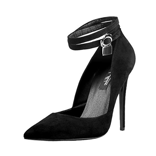Heels with Lock Pumps Pointed Toe Ankle 