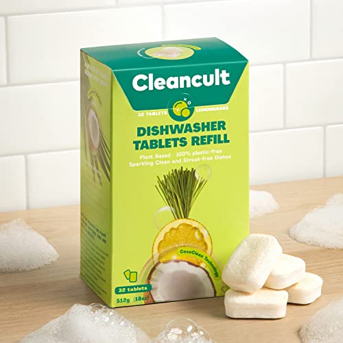 Cleancult Dishwasher Pods, Lemongrass, 32 Pods 100 Dissolvable